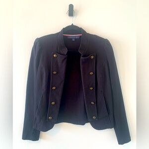 Tommy Hilfiger Cotton Blend Women's Black Military Style Jacket Size S